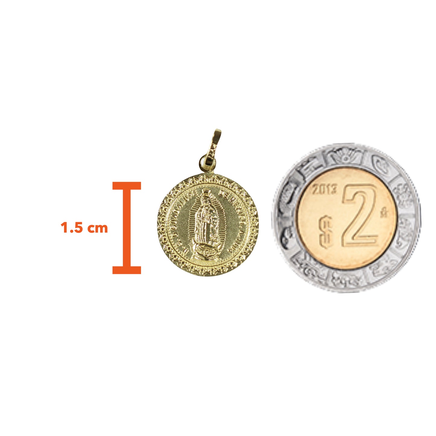 Medalla Redonda Virgen de Guadalupe Troquelada