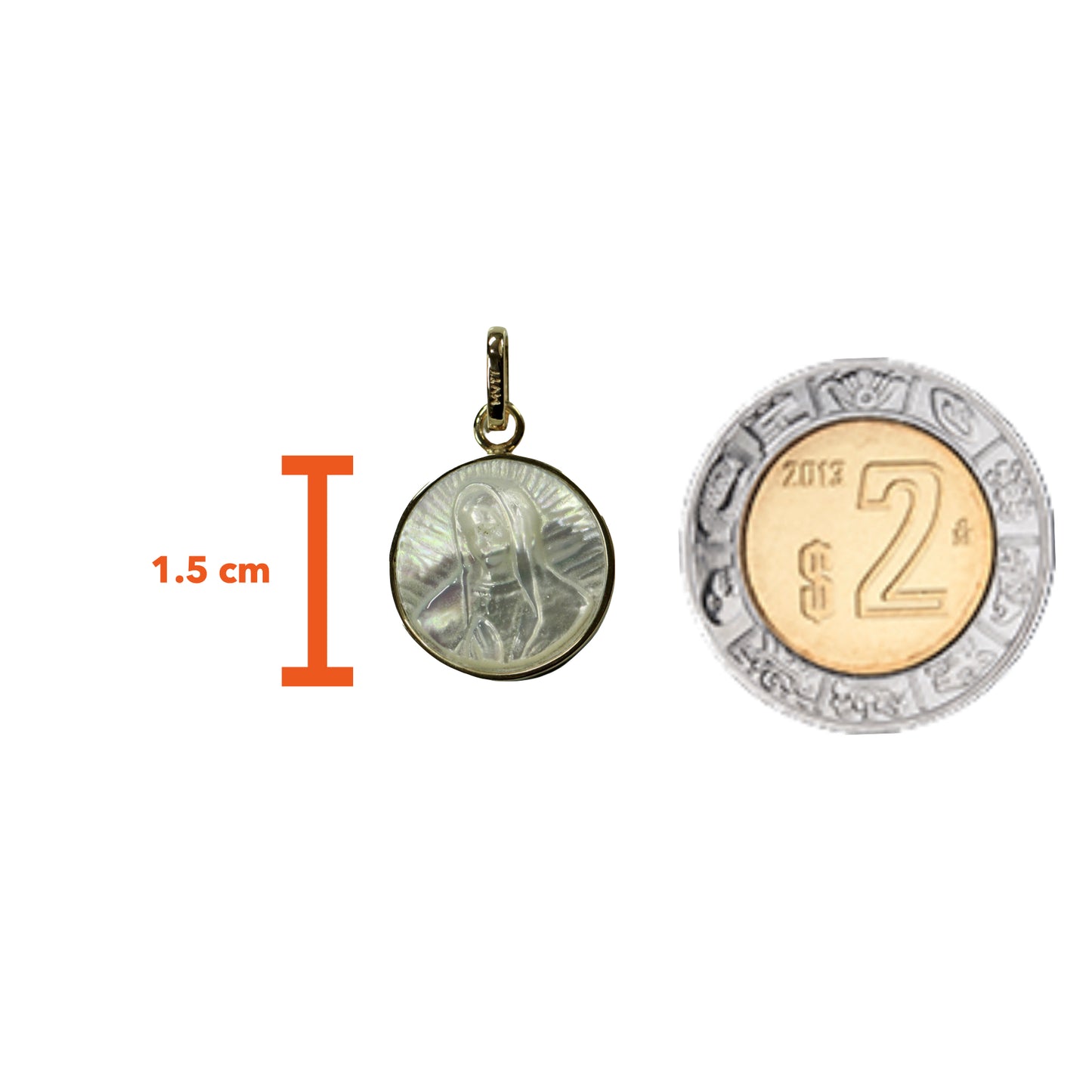 Medalla Redonda Virgen Madre Perla