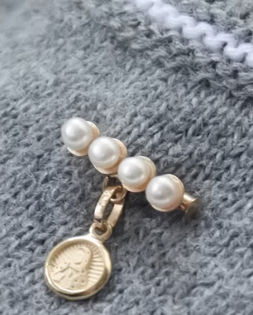 Barrita para Medalla o Cruz con Perlas
